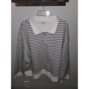 J.Crew Striped half-zip sweatshirt Sz 22/3x